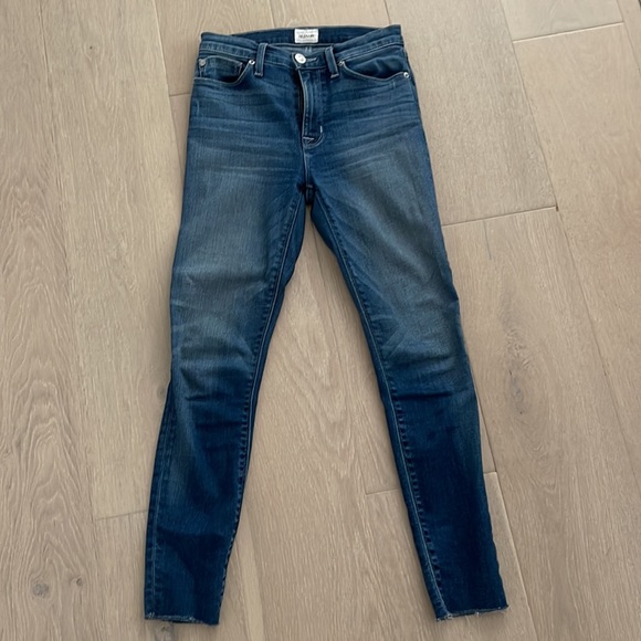 Hudson Barbara High Rise Skinny Ankle Jeans Raw Hem 25 - Picture 2 of 13
